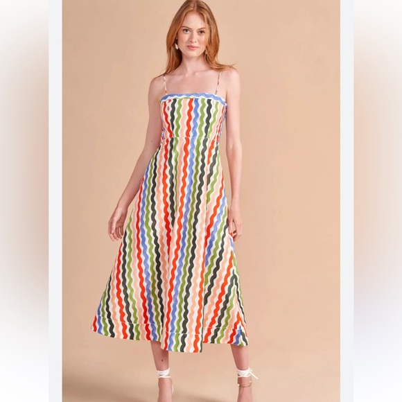 La Ligne Dresses & Skirts - La Ligne | Fran Squiggle-print Cotton Midi-dress